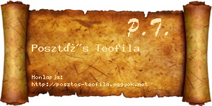 Posztós Teofila névjegykártya